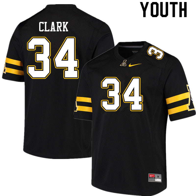 Youth #34 Nakendrick Clark Appalachian State Mountaineers College Football Jerseys Sale-Black